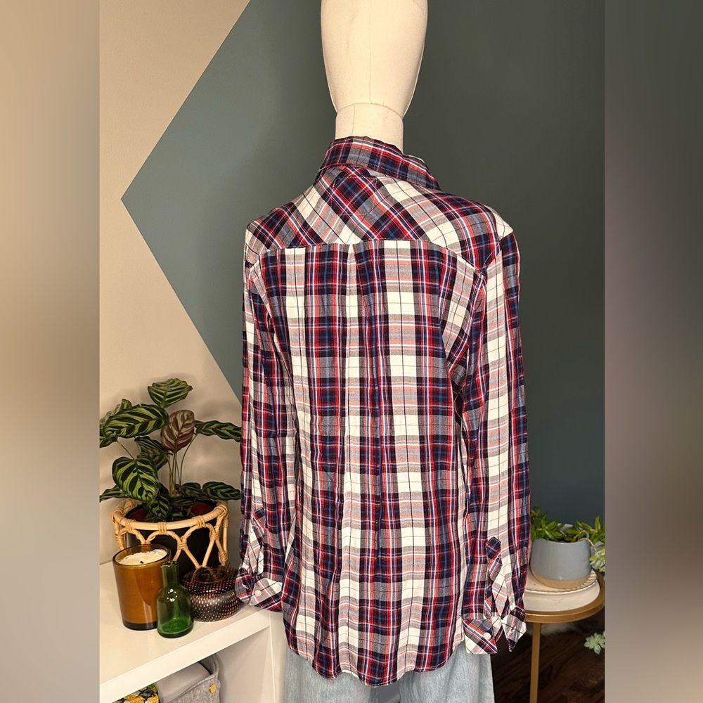 Rails Carmen Plaid Button Down Shirt - Long Sleeve, Soft Rayon, Size Small - Picture 4 of 12